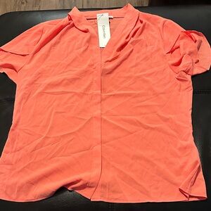 Calvin Klein Vibrant Coral Blouse